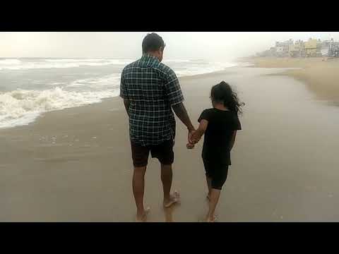 father and daughter love/beach walk/beach waves/Anvitha's Funstation/AFS