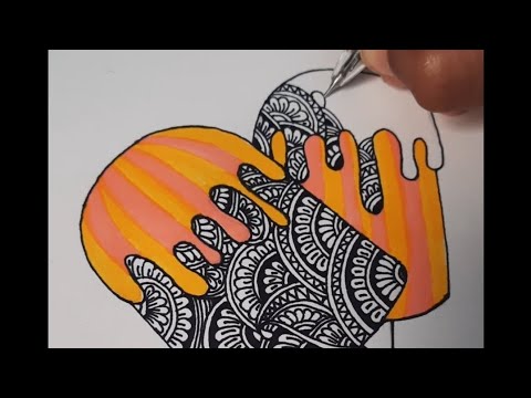 Abstract Artwork | Ice-cream drawing|easy artwork for beginners|step-by-step#tutorial