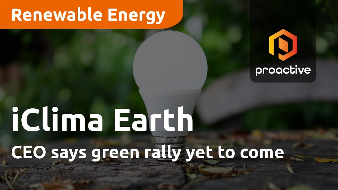 iClima Earth CEO says green rally yet to come