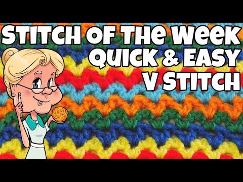 Stitch of the Week #50 Quick and Easy Row by Row V Stitch - Crochet Tutorial