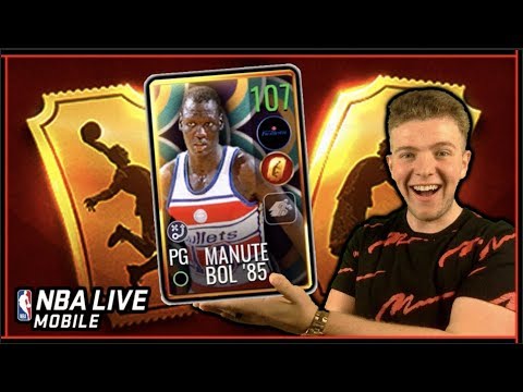 GOLDEN TICKET 106 OVR PG MANUTE BOL '85 | NBA LIVE MOBILE 19 S3 GOLDEN TICKET MANUTE BOL GAMEPLAY Video