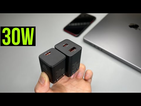 Baseus Super Si Pro įkroviklis USB + USB-C 30W - Baltas video