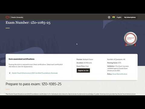 Oracle Cloud Infrastructure 2026 Foundations Associate Certification