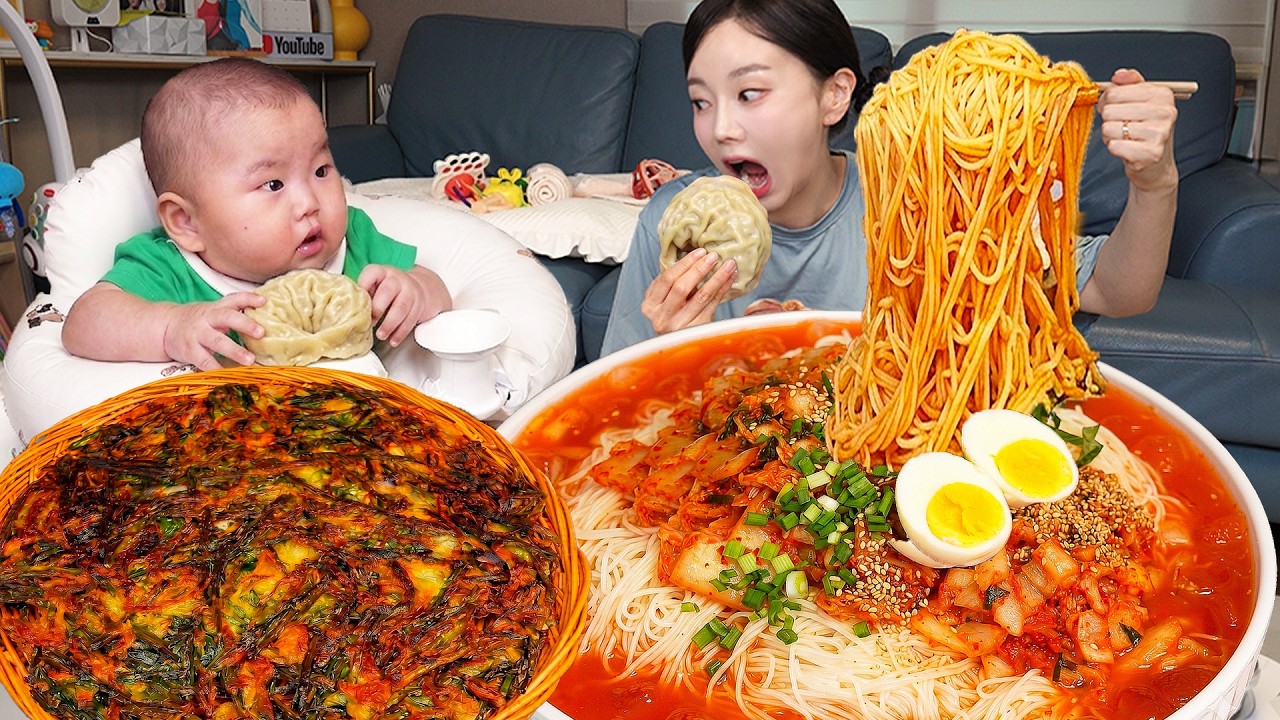 입터진 HARU ?! 더운 여름 시원한 김치말이국수 먹방 Cold Spicy Kimchi Noodles for Summer ASMR Ssoyoung