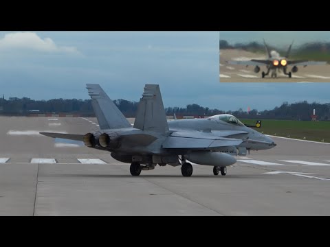 WOW !! F-18 Hornet Afterburner Takeoff & Landing (Finnish Air Force)