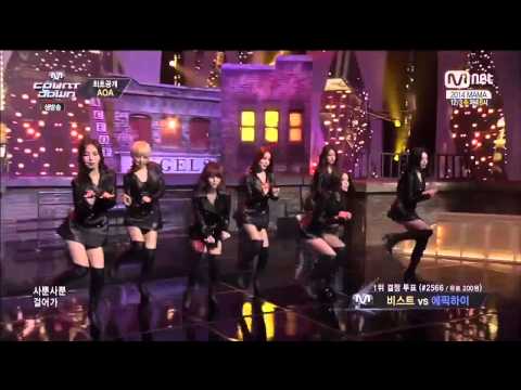 [Live HD]  AOA - Like a Cat @ M! Countdown Comeback Stage 141113