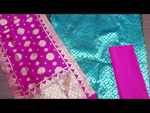 44-45 exclusive banarasi silk dress material with dupatta