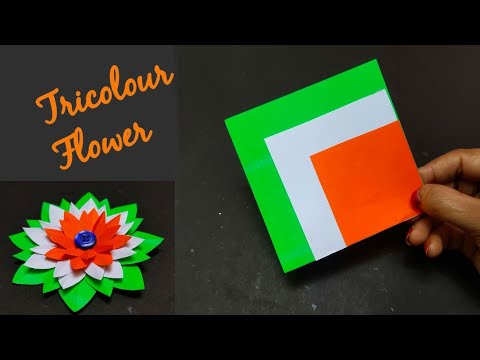 Independence Day Paper Flower Making Idea | Diy Tricolor Paper Flower Craft | Independence Day Craft