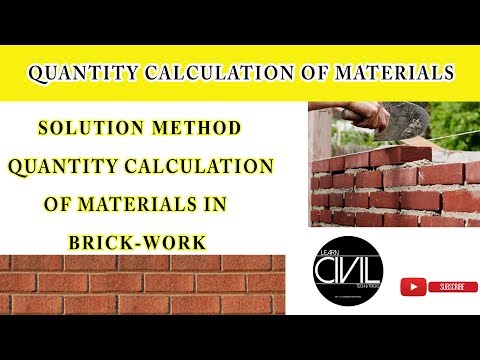 Quantity Calculation of Materials in Brickwork || Solution Method || (QSC) - [HINDI]