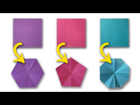Easy way to cut a Pentagon or Hexagon or Octagon from square origami paper
