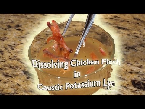 Flesh-Eating Potassium Lye Dissolves Chicken Flesh And Turns To Soap! |Hydraulic Press Action Extra| Video