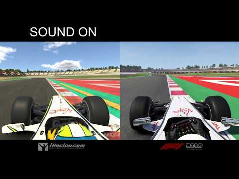 iRacing vs Codemasters F1 2019 - Brawn GP 2009 at Barcelona