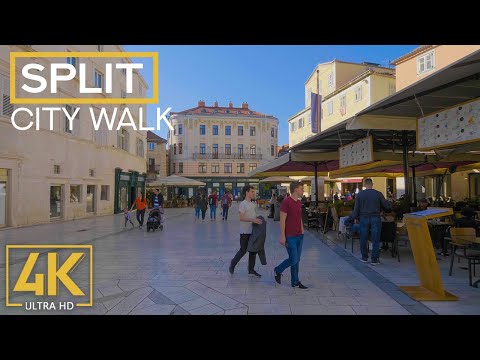 SPLIT, Croatia City Walking Tour in 4K UHD - Modern Seaport with Ancient History