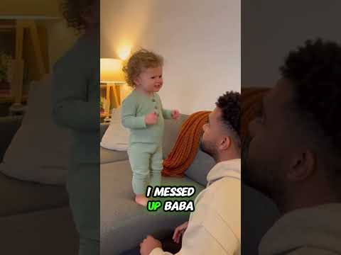 Baby is the BOSS! 👶😂 Dad gets a lecture! 🍼✨ Daddy's little boss!
