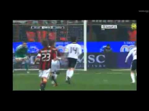 AC Milan vs Cesena 1-0 Pellegrino goal 23-01-2011