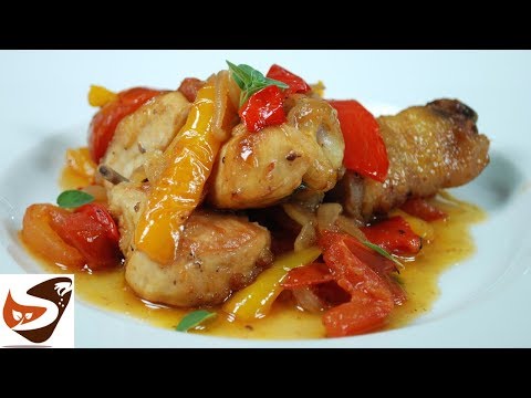 Pollo con peperoni,  Ricetta facile e appetitosa - Secondi piatti