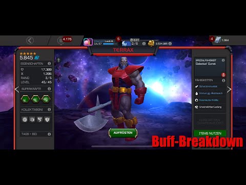 R3 5* Terrax gameplay & Buff breakdown [Pre-buff/Deutsch]