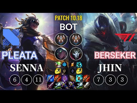 DRX Pleata Senna vs T1 Berseker Jhin Bot - KR Patch 10.18