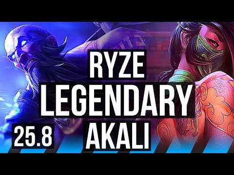 RYZE vs AKALI (MID) | 56k DMG, Legendary, 20/4/8 | EUW Master | 25.8