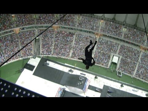 Erik Roner BASE jumped into the stadium