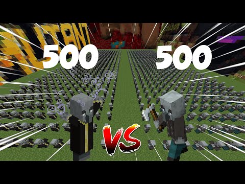 500 Evokers Vs 500 Vindicators Minecraft