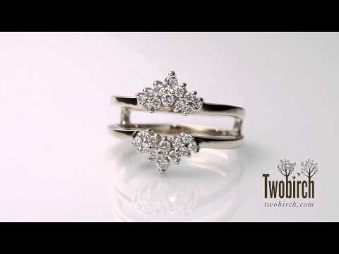 0.53 ct. Double Row Round Prong Set Ring Guard - TwoBirch  TB-GUARD-0032-WG-H