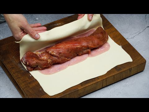 It's time to please your family - Pork Tenderloin in puff pastry! Delicious meat recipe
