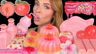 Download lagu ASMR MUKBANG, Pink Desserts, Strawberry Wafer Cookie, Peach KitKat, Honeycomb, Milk Wax Candy 먹방 mp3
