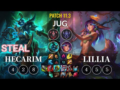 DFM Steal Hecarim vs Lillia Jungle - KR Patch 11.3