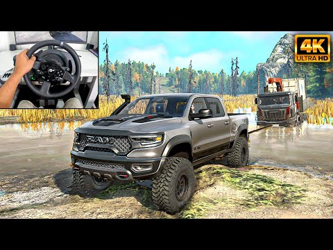 RAM 1500 TRX | Cargo Truck Recovery | SnowRunner | Thrustmaster T300RS gameplay