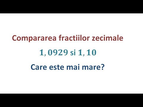 Compararea fractiilor zecimale (Clasa a V-a)