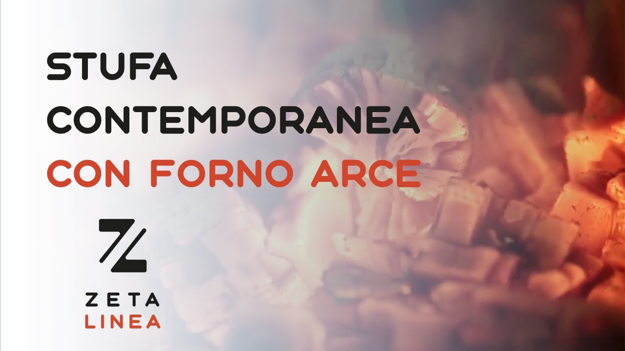 Stufa contemporanea a legna con forno Arce - Hergom