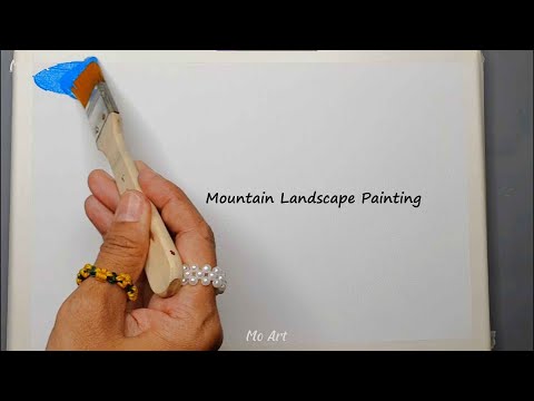 Mountain Landscape Painting l acrylic painting for beginners l Mo Art