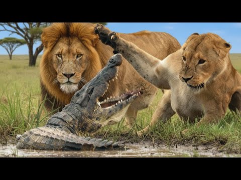 The Greatest Battles of the Animal Kingdom  Lion Pride vs River Crocodiles  WILDLIFE DOCUMENTARY