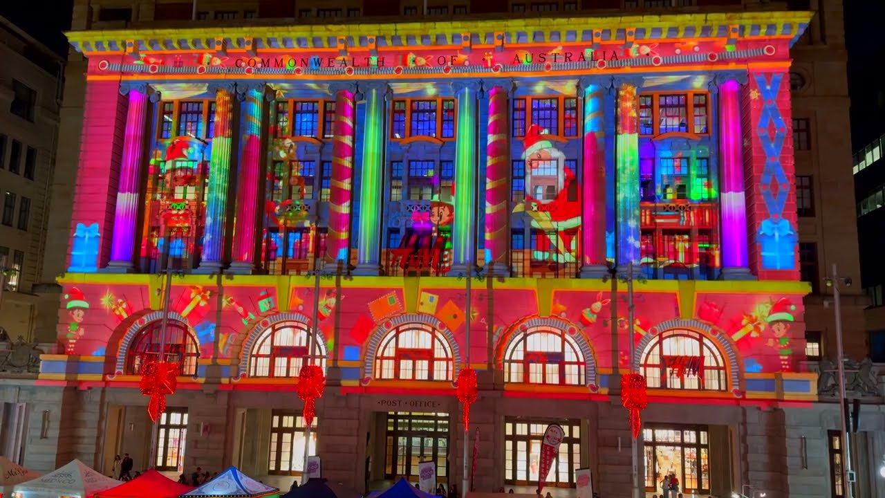 Discover a captivating peek of projections at Forrest Place.