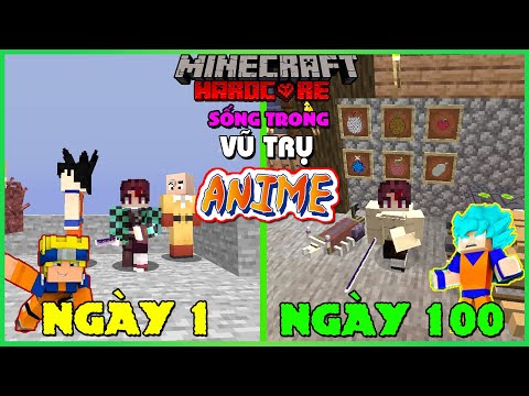 MINECRAFT SUMMARY 100 DAYS LIFE IN THE ANIME UNIVERSITY AND BECOME A SUPER HARDWORLD HIGHER