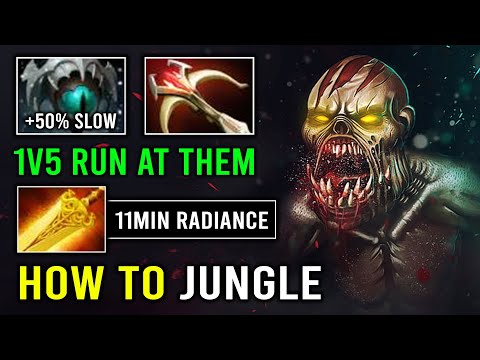 How to Fast Jungle 11Min Radiance Lifestealer Just Run At Them 100% Unkillable Carry Dota 2