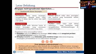 Kebijakan Dasar Makroprudential