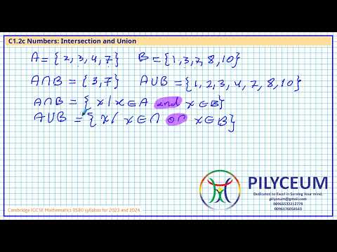 C1.2c Numbers Set Intersection and Union