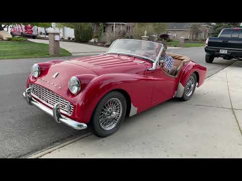 Triumph TR3 startup & drive