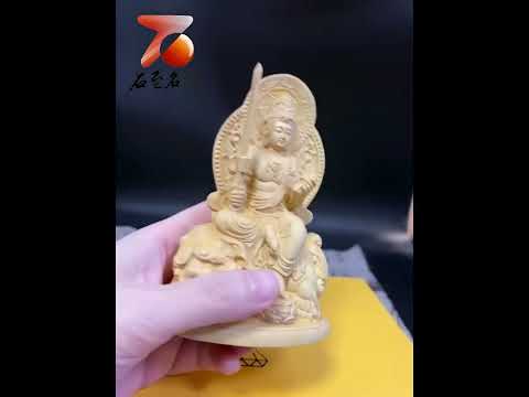 黃楊木精雕作品【文殊普賢菩薩套組】