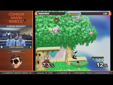 Clemson Smash Series 25 - Losers Quarters - LSD (Marth) vs. SmashBob SquarePants (Jigglypuff) - SSBM