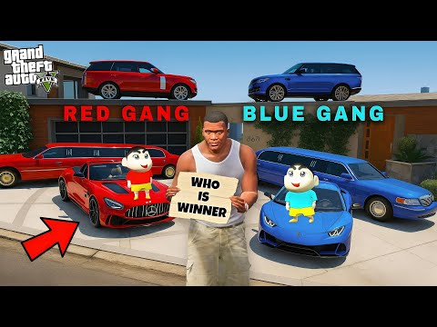 GTA V : Franklin & Shinchan Red Gang VS Bluechan Blue Gang in GTA 5 – Collecting Super Cars !