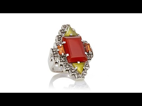 Nicky Butler 7.65ct Golden Chalcedony and Gem Ring
