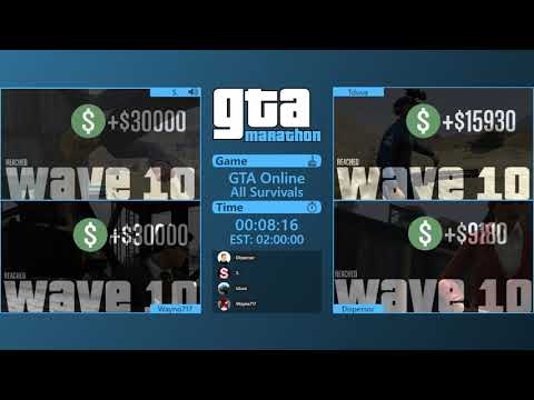 GTAMarathon 2019 - Grand Theft Auto: Online - All Survivals - S. & Tduva & Wayno717 & Dispersor