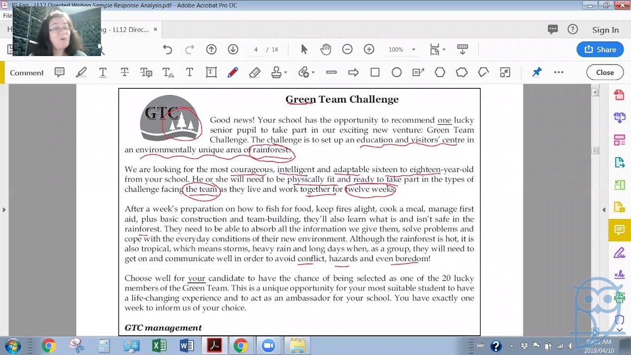 Live Lesson: IGCSE English Language - Directed Writing Sample Response Analysis