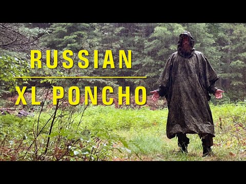 XL Military Poncho from Russian Cold Camo Shelter, Rain Gear, Camouflage
