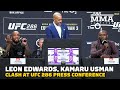 Leon Edwards Mocks Kamaru Usman at UFC 286 Presser: 'He's Got A Concussion' | UFC 286 | MMA Fighting