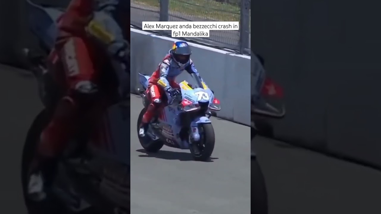 Alex Marquez and bezzecchi crash in fp1 MotoGP mandalika