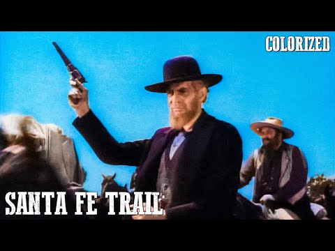 Santa Fe Trail | COLORIZED WESTERN | Errol Flynn | Cowboy Movie | Wild West
